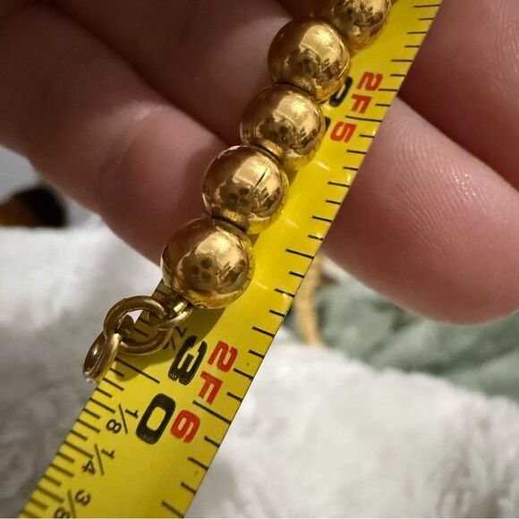 VINTAGE MONET GOLD-TONE BEADED NECKLACE – CLASSIC BOLD STATEMENT PIECE - Picture 7 of 17